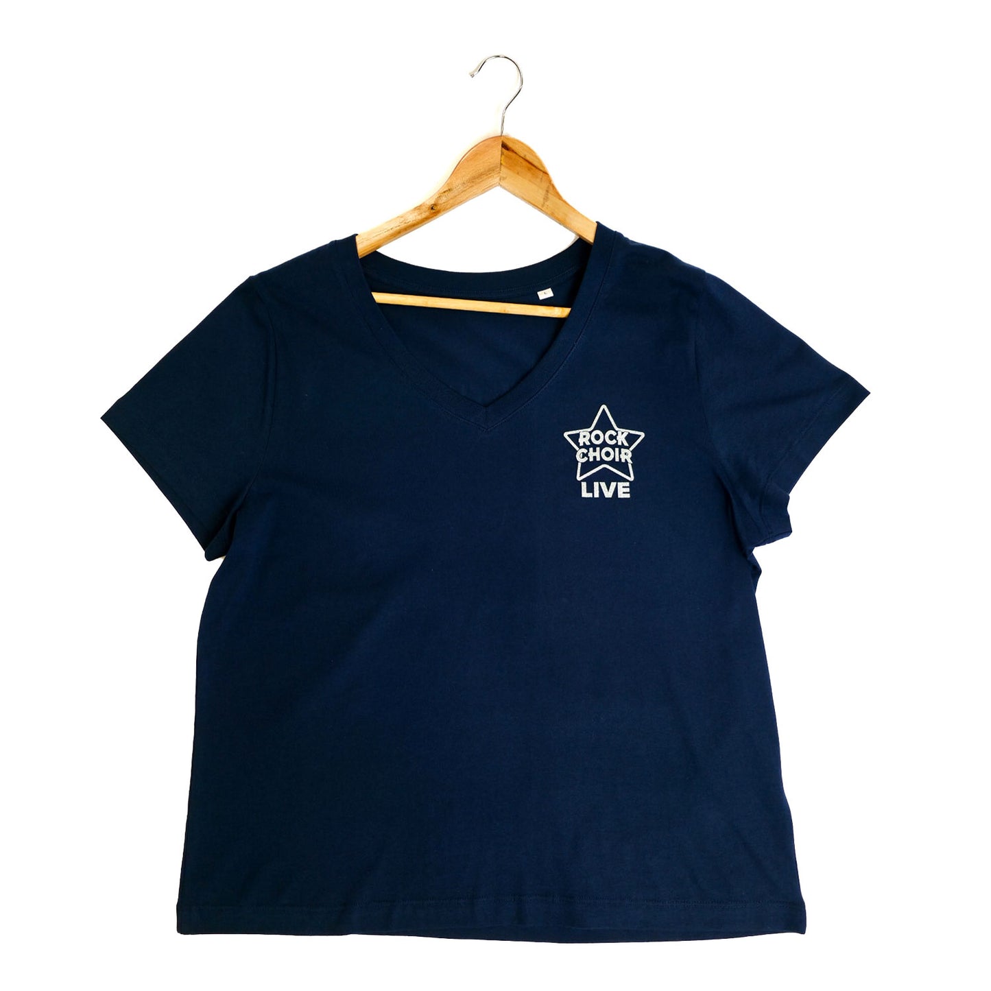 SMALL - Rock Choir LIVE The Ultimate Christmas Party  Ladies Blue V Neck Line Up T-Shirt