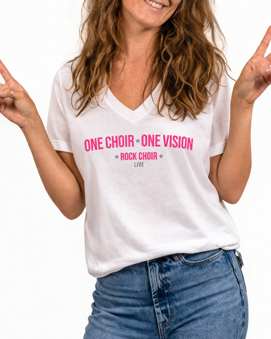 2X-LARGE - Rock Choir LIVE - Ladies V Neck One Choir One Vision