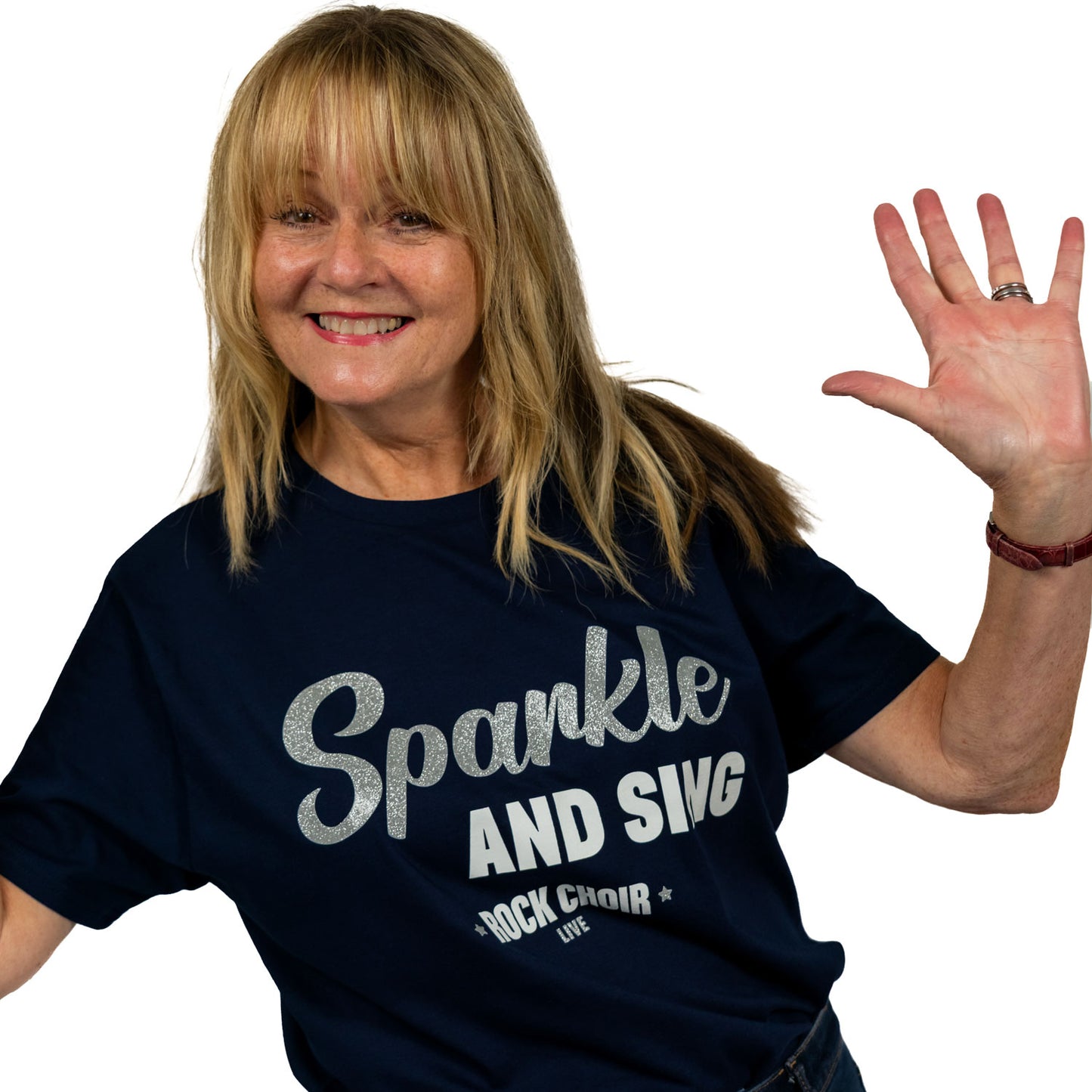 2X-LARGE - Rock Choir LIVE - Unisex Sparkle Blue T-Shirt